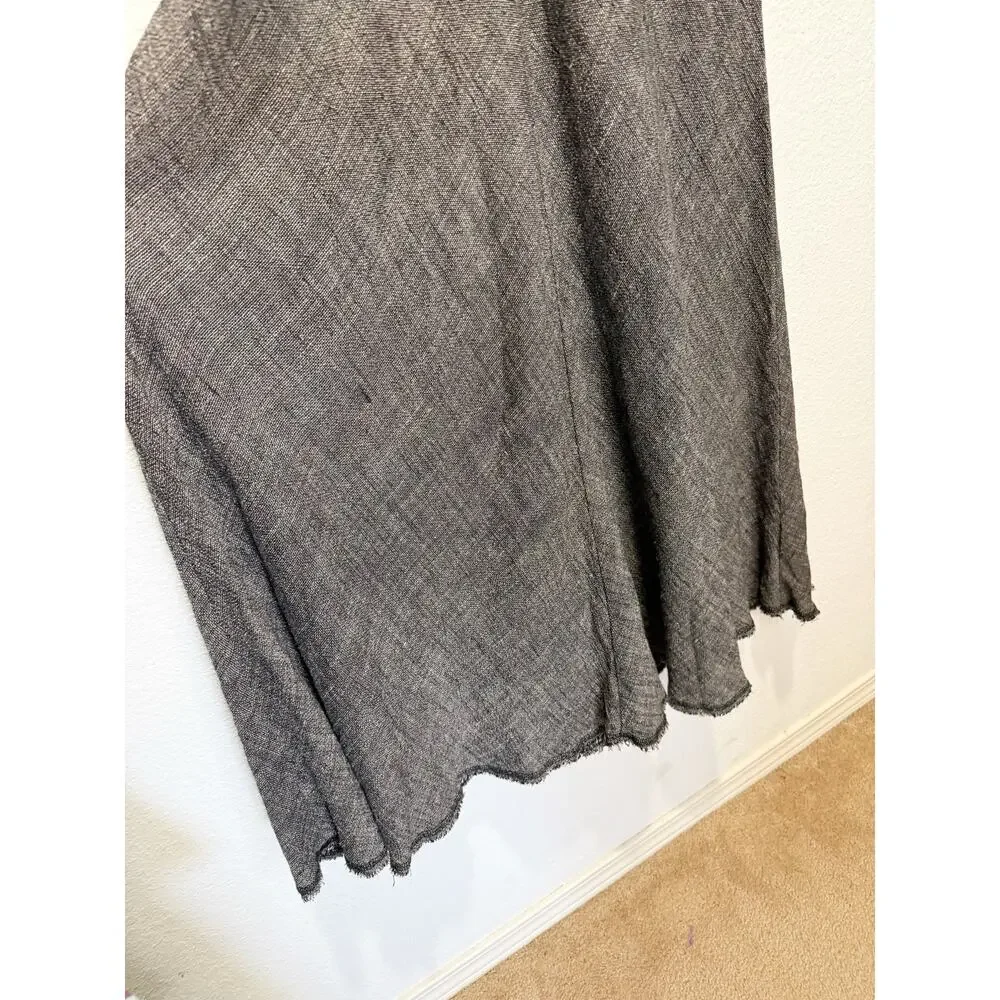 Eileen Fisher Linen Blend Textured Sleeveless Fringe Hem Maxi Dress Vintage - Picture 4 of 7
